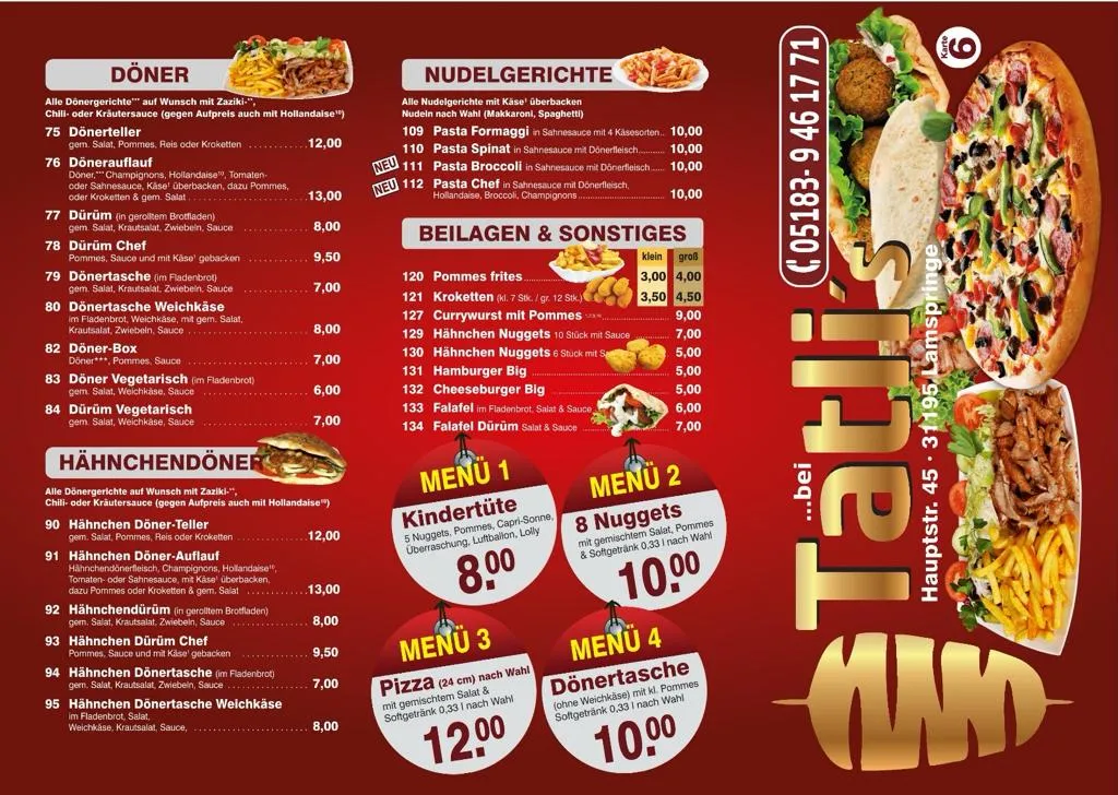 Menu_...bei Tatli's_Lamspringe_image_1