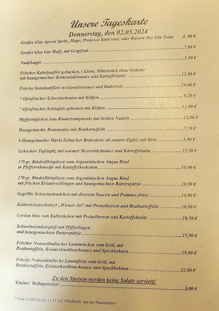 Menu_Landgasthof Zum Roß_Erlbach_image_1