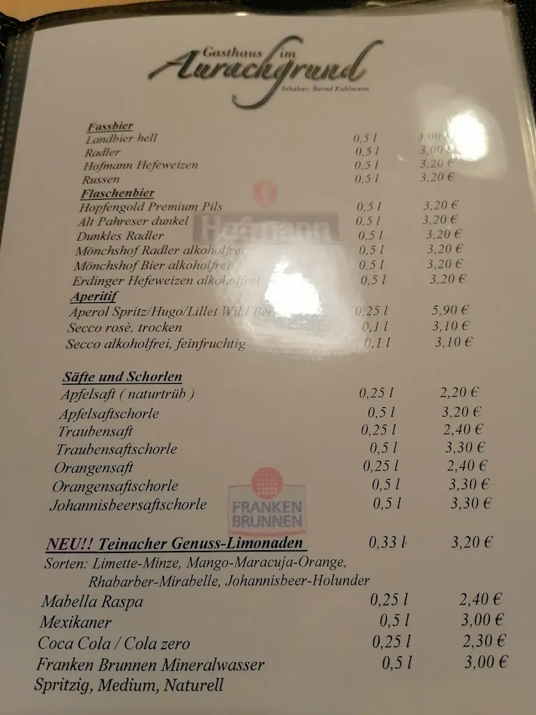 Menu_Gasthaus Im Aurachgrund - Bernd Kuhlmann_Erlbach_image_1