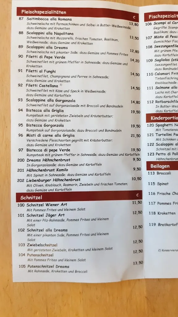 Menu_Dreams Restaurant_Liebenburg_image_1