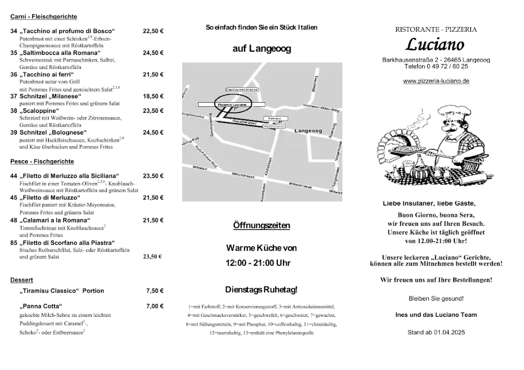 Menu_Ristorante Pizzeria Luciano_Langeoog_immagine_1