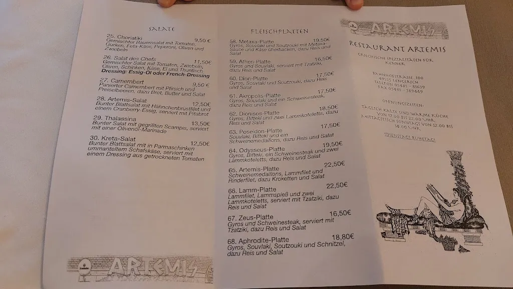 Menü_Restaurant Artemis - Der Grieche für Kenner_Lengerich_Bild_2