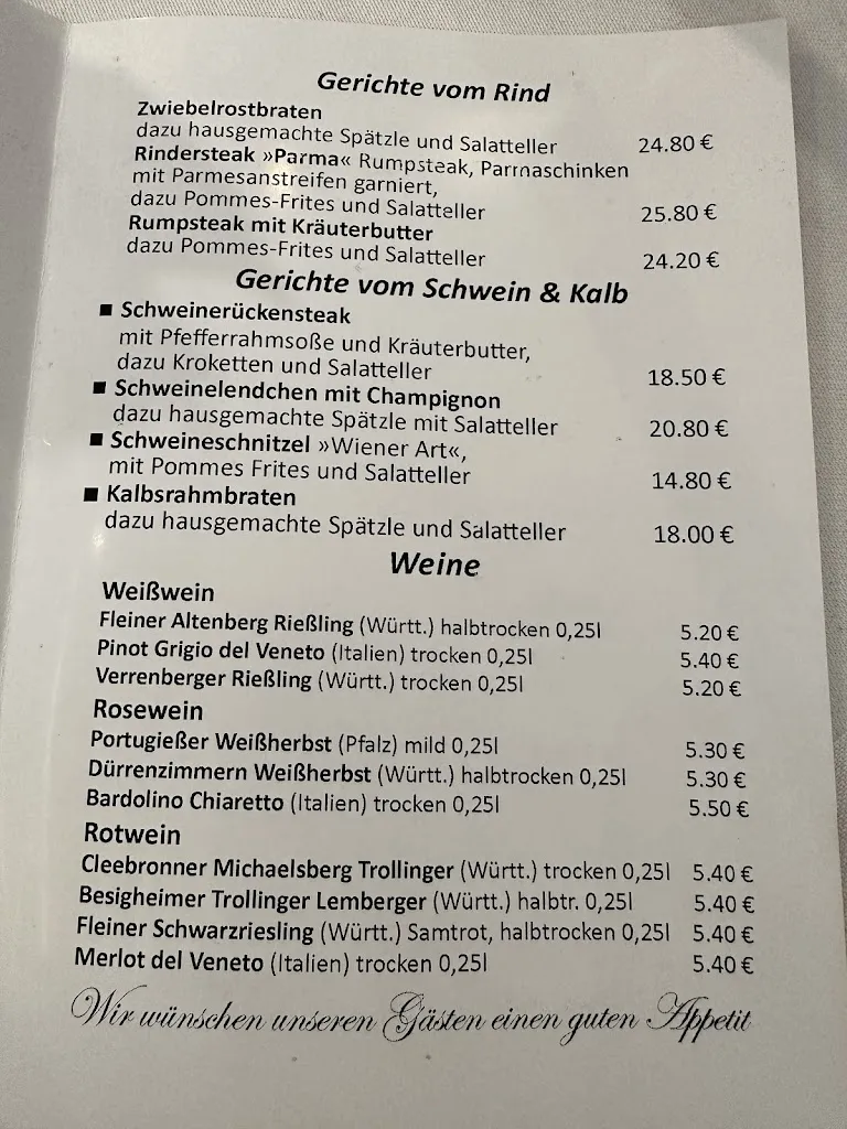 Menu_Gasthof Weißes Rössle_Aalen_image_1
