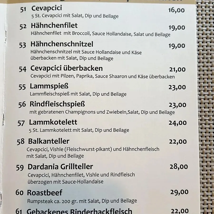 Menu_Restaurant Dardania_Lüchow_immagine_1