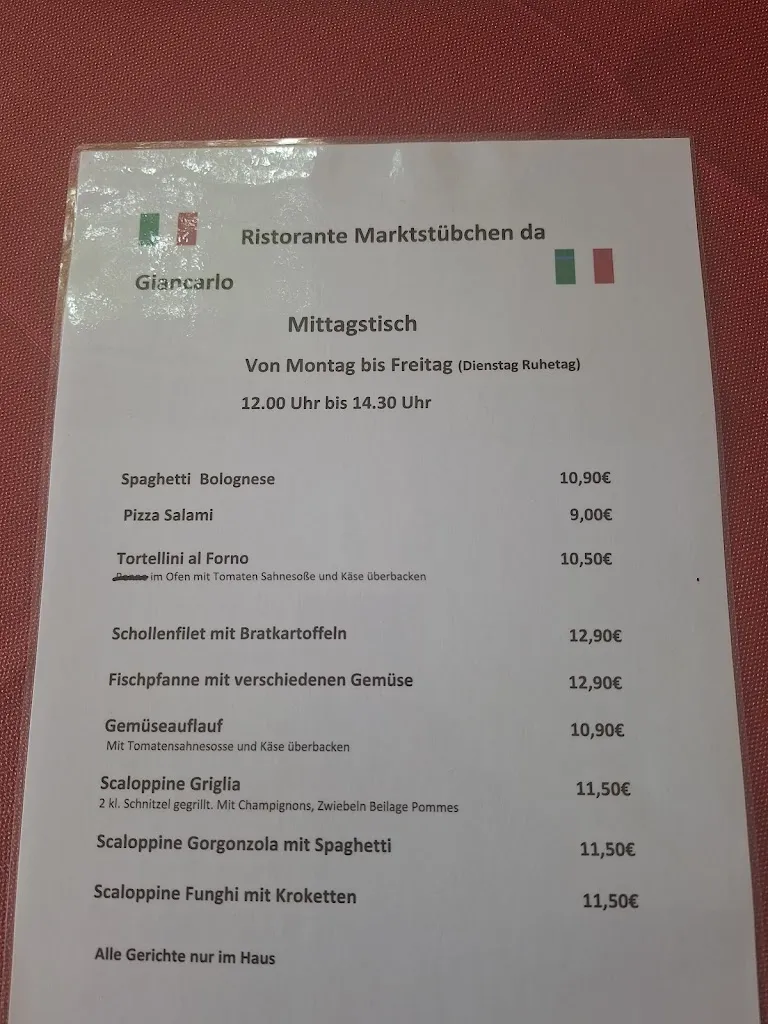 Menu_Ristorante Pizzeria Marktstübchen da Giancarlo_Loxstedt_image_1