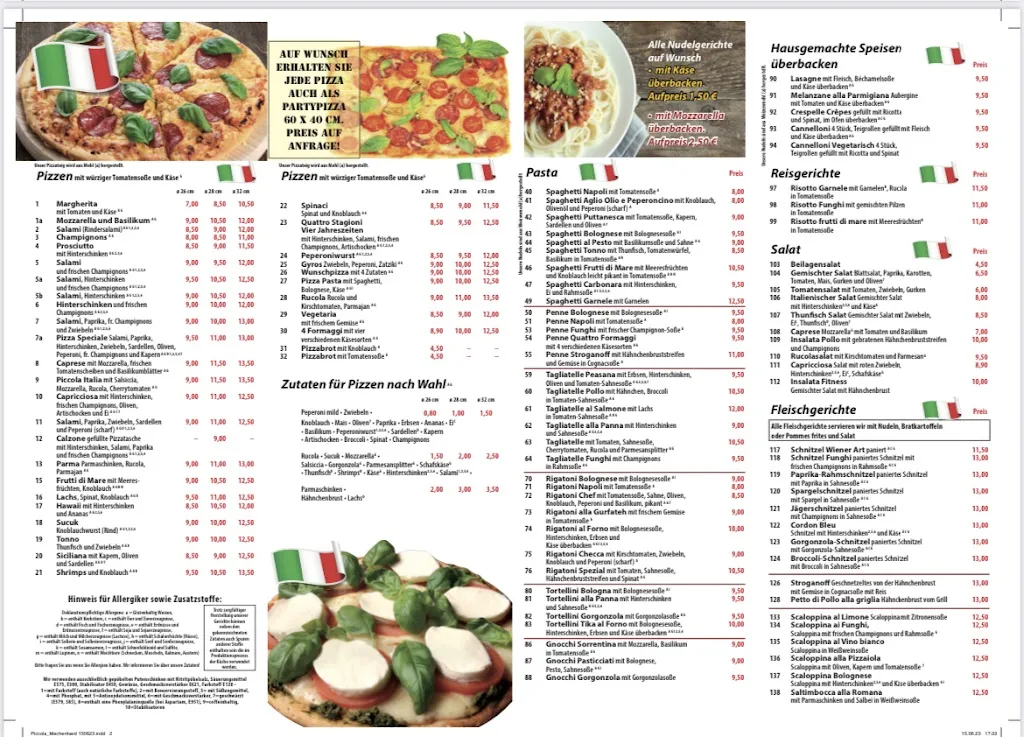 Menu_Ristorante pizzeria Piccola Italia Lieferservice_Main_image_1