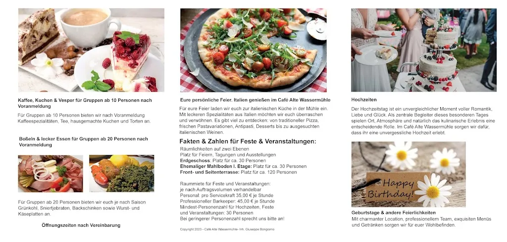 Menu_Café Alte Wassermühle - Gut Duderstadt_Löningen_image_1