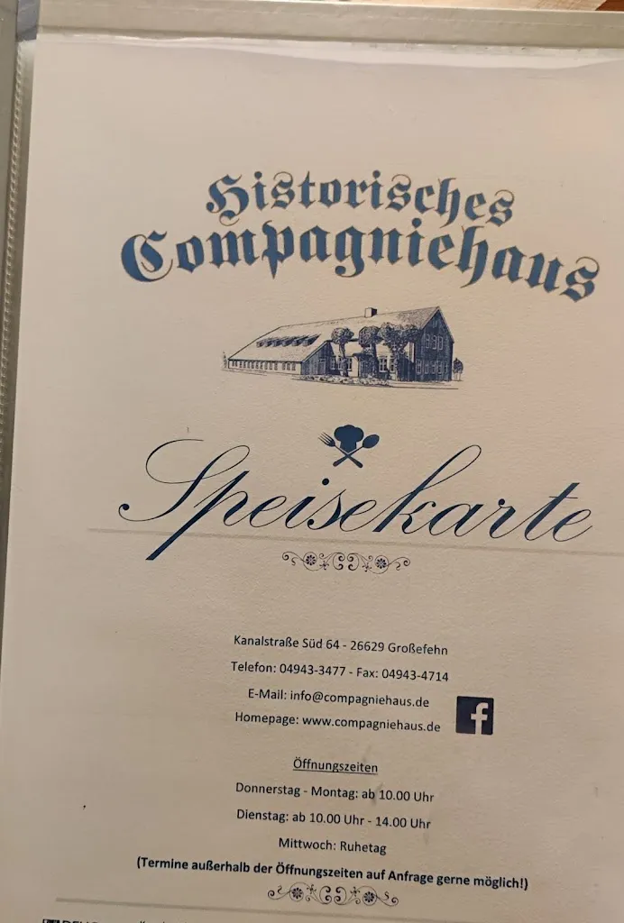 Menu_Historisches Compagniehaus Restaurant - Saalbetrieb_Großefehn_image_1