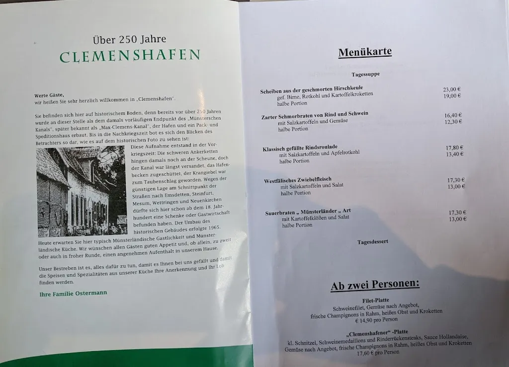 Menu_Landgasthaus Clemenshafen Fam. Ostermann_Neuenkirchen_image_1