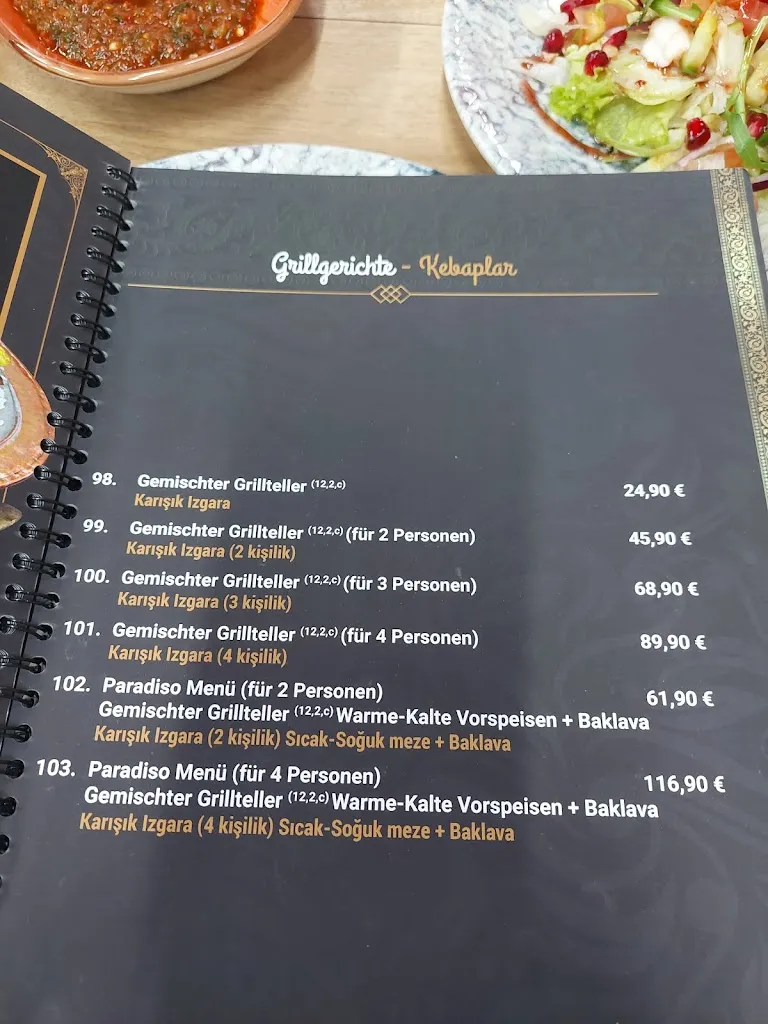Menu_Paradiso Restaurant_Köln_image_1