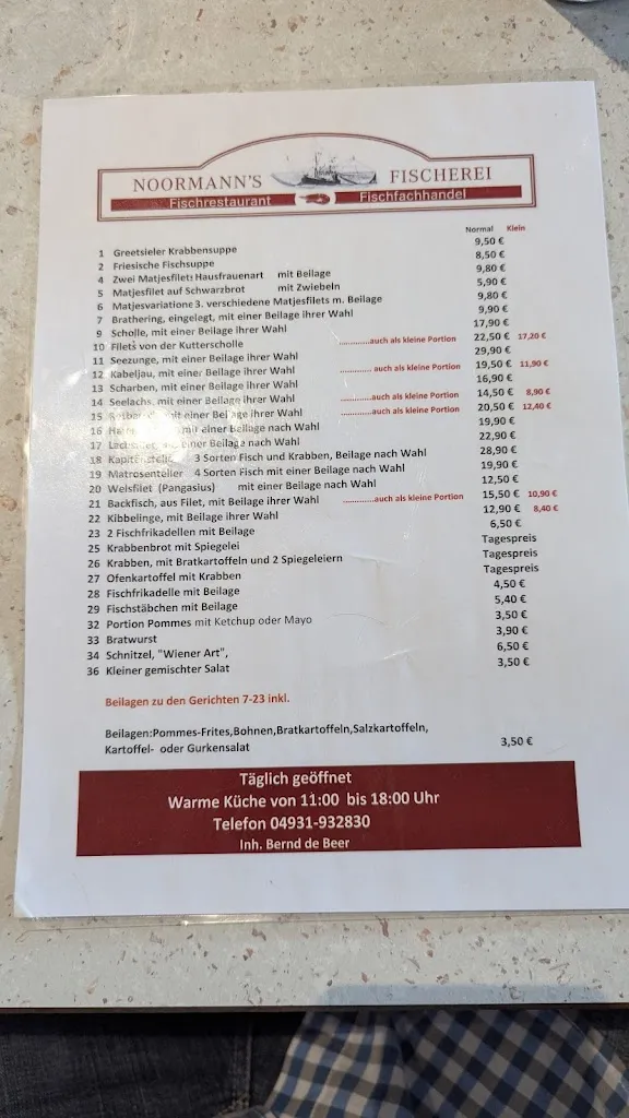 Menu_Noormann's Fischerei - Fischrestaurant_Norden_image_2