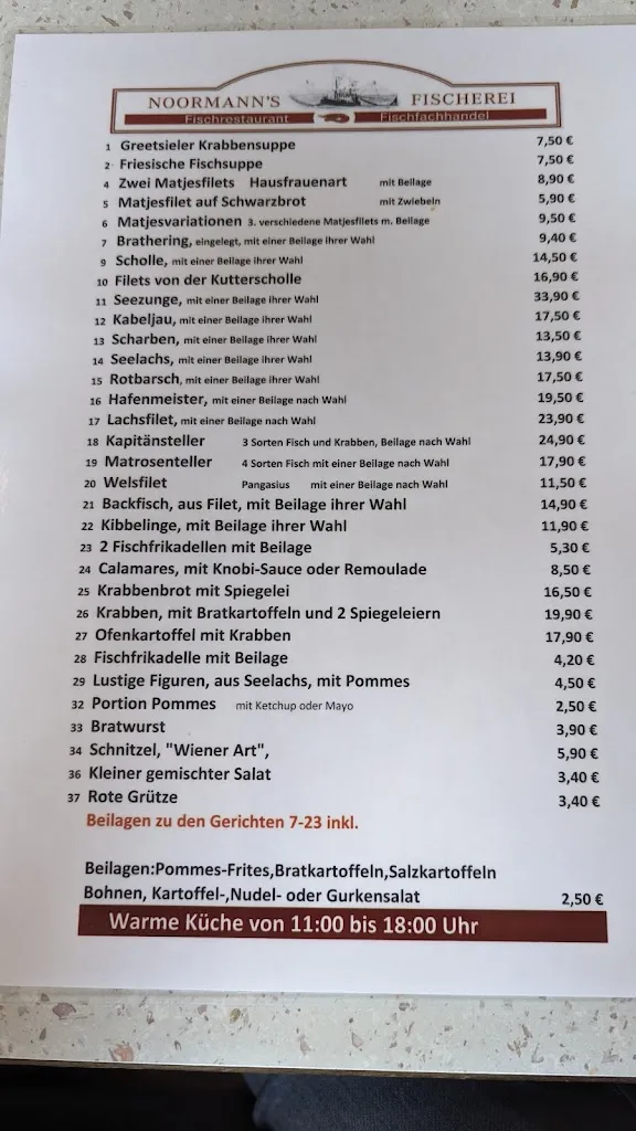 Menu_Noormann's Fischerei - Fischrestaurant_Norden_image_3