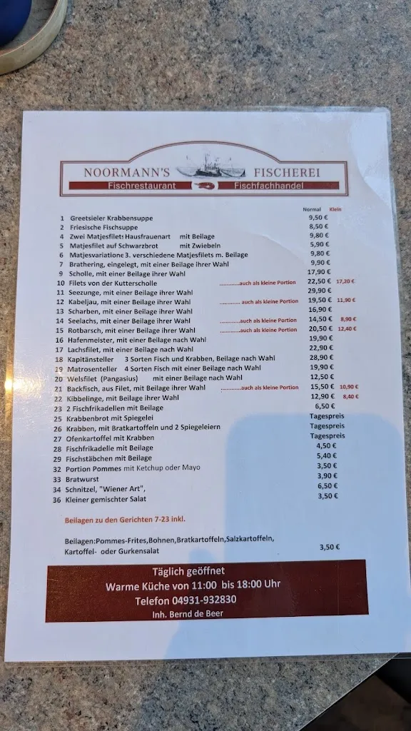 Menu_Noormann's Fischerei - Fischrestaurant_Norden_image_4