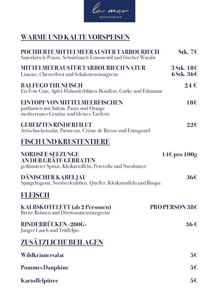 Menu_Restaurant La Mer_Norderney_image_1