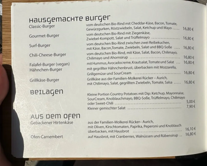Menu_Surfcafé Norderney_Norderney_immagine_1