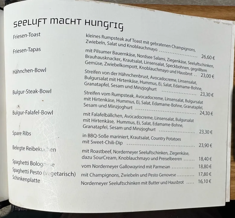 Menu_Surfcafé Norderney_Norderney_immagine_2