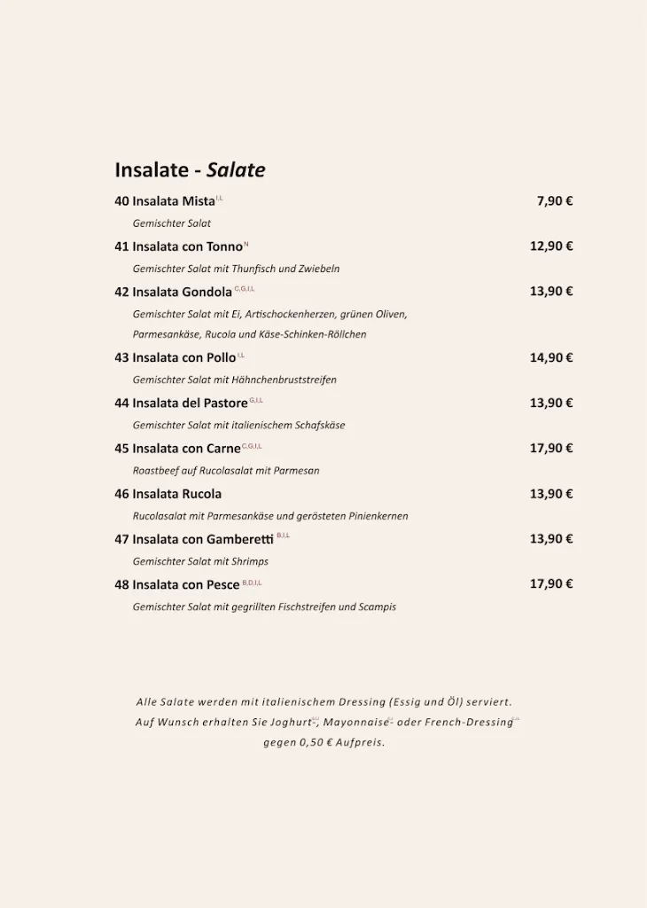 Menu_Ristorante „Gondola“ - Café - Bar - Restaurant_Nordhorn_image_4