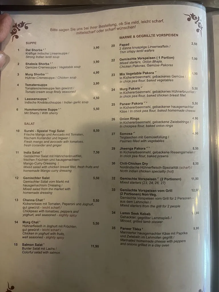 Menu_Surahi Landshut - indische Spezialitäten Restaurant_Landshut_image_2