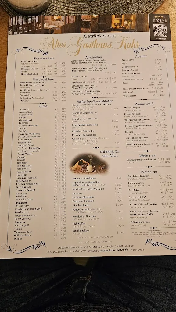 Menu_Altes Gasthaus Kuhr - Hotel & Restaurant_Papenburg_image_4