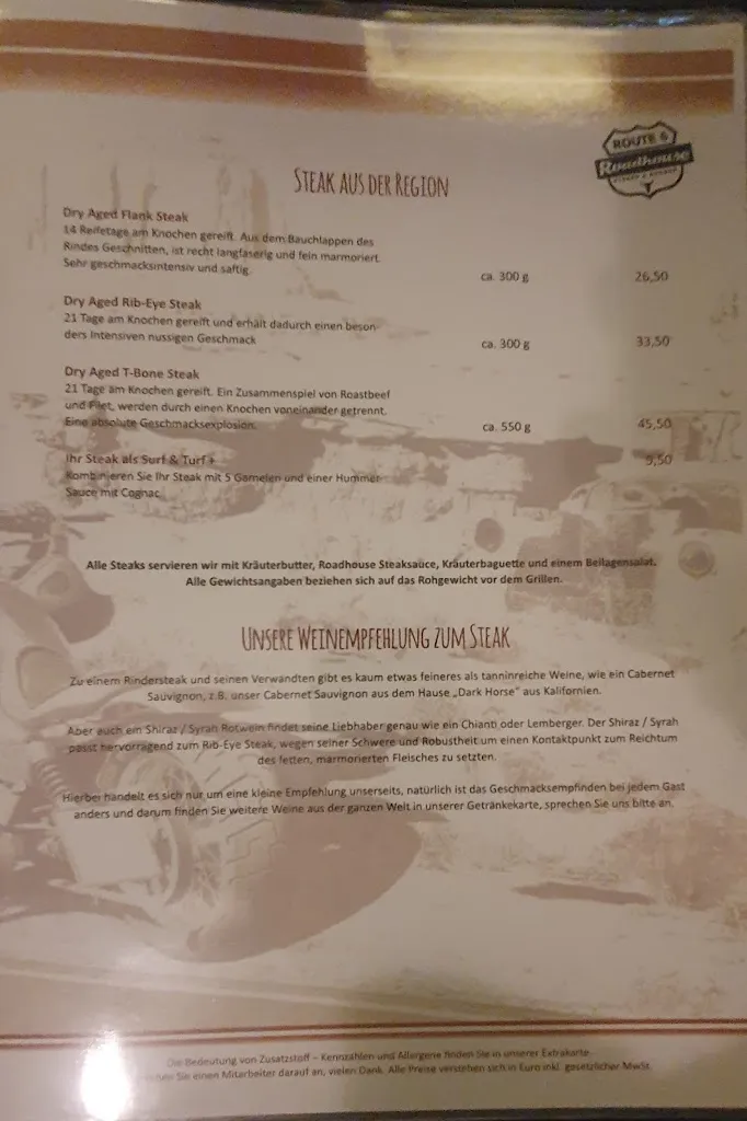Menu_Roadhouse Route 6_Weyhe_immagine_2