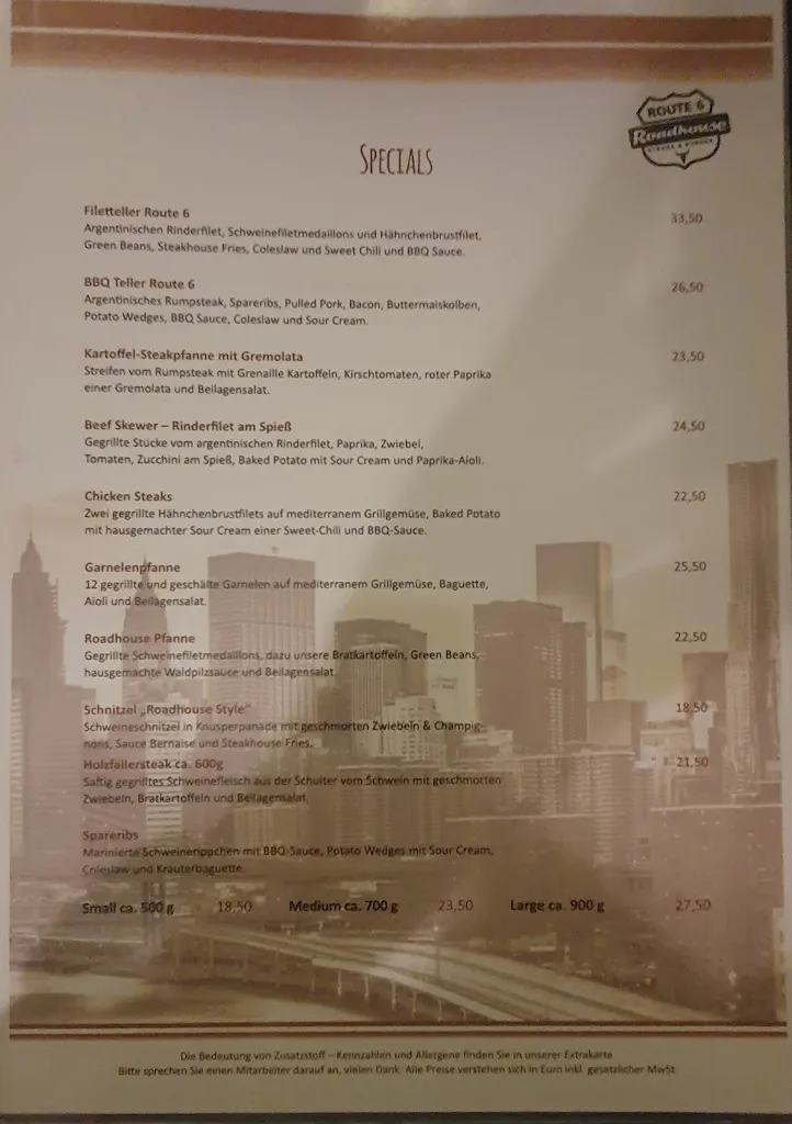 Menu_Roadhouse Route 6_Weyhe_immagine_4