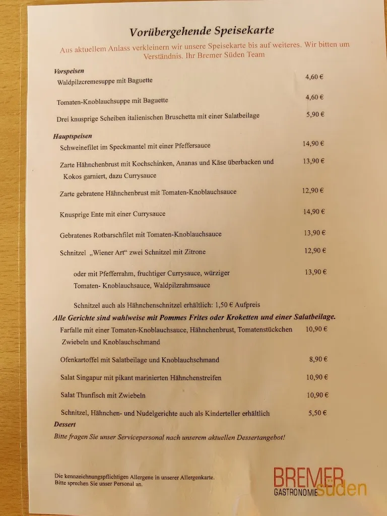 Menu_Gastronomie Bremer Süden_Bremen_image_1