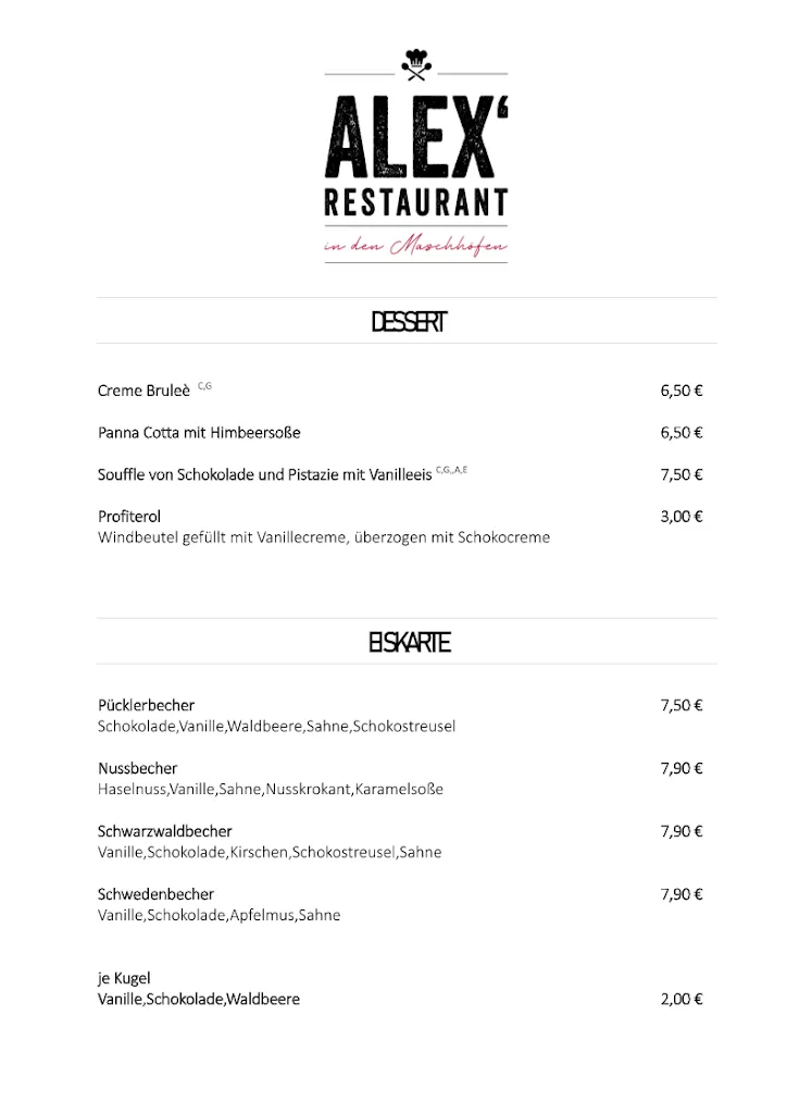 Menu_Alex´ Restaurant in den Maschhöfen_Rosdorf_immagine_1