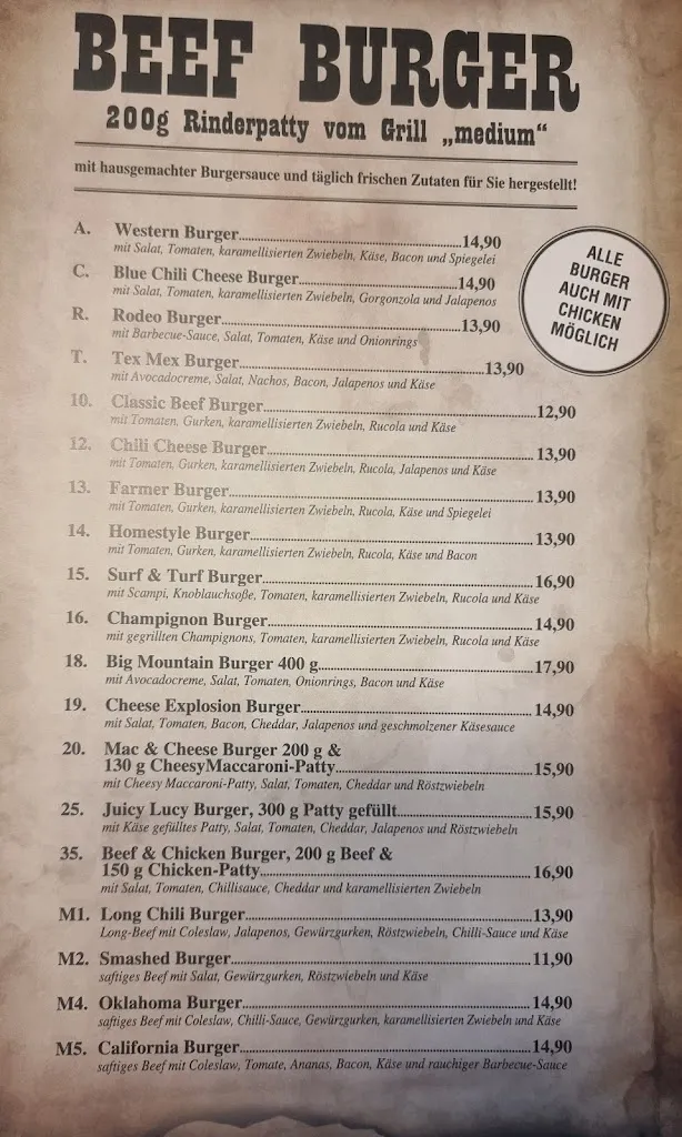 Menu_Buffalo Burger Rinteln_Rinteln_immagine_1