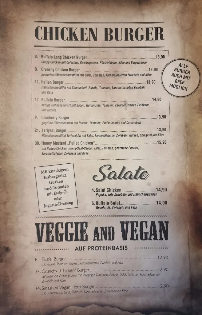 Menu_Buffalo Burger Rinteln_Rinteln_immagine_3
