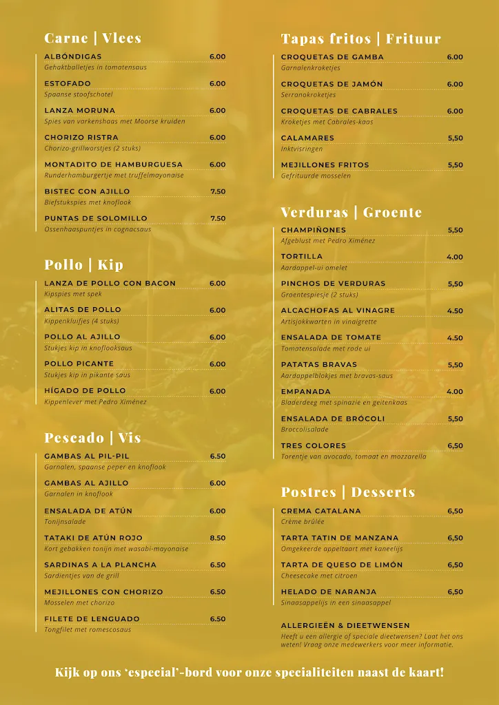 Menu_Tapasrestaurant La Casita_Netherlands_image_1