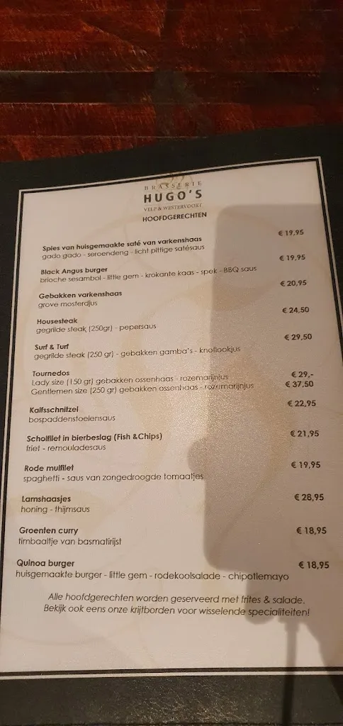 Menu_Brasserie Hugo's Velp_Netherlands_immagine_1
