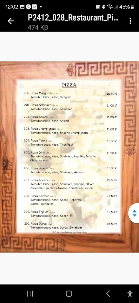 Menu_Restaurant Piräus_Sande_image_1