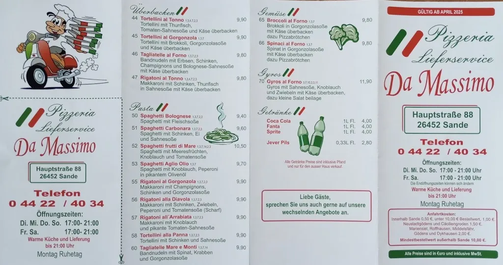 Menu_Pizzeria Lieferservice Da Massimo_Sande_image_1
