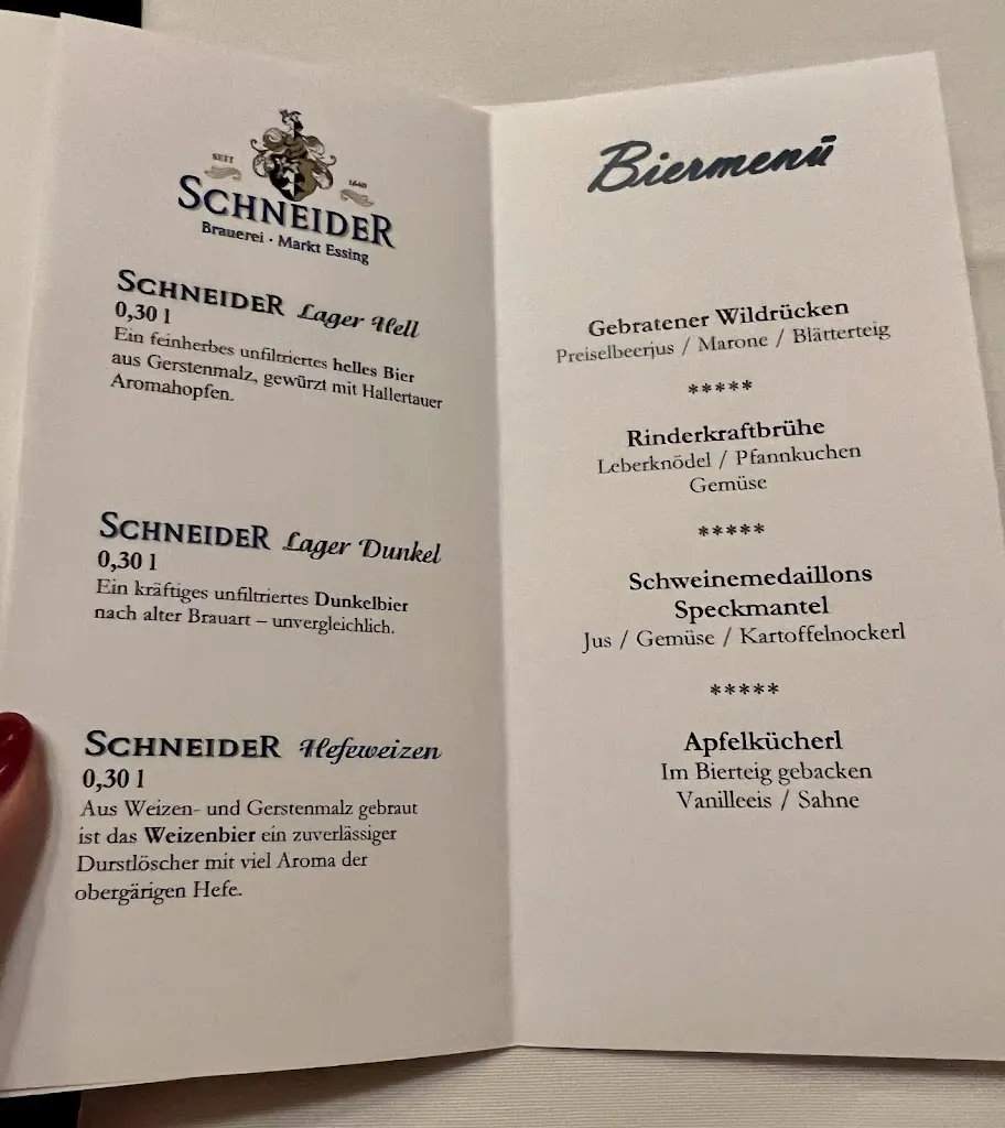 Menu_Hotel & Brauereigasthof Schneider_Essing_immagine_3
