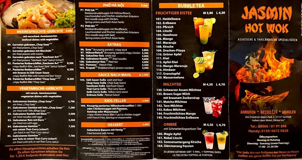 Menu_China Imbiss Jasmin, Chinesische und Thailändische Spezialitäten_Sarstedt_immagine_1