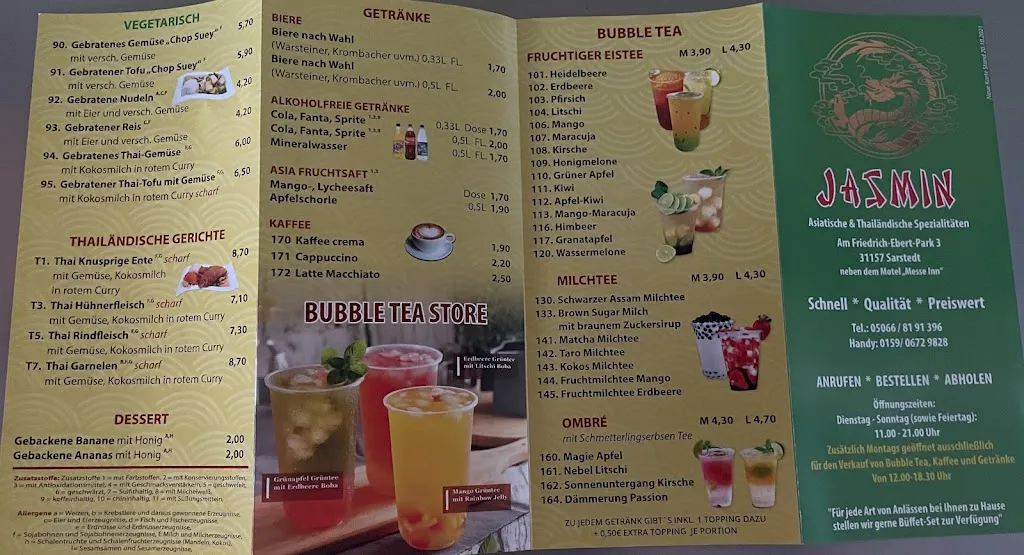 Menu_China Imbiss Jasmin, Chinesische und Thailändische Spezialitäten_Sarstedt_immagine_3