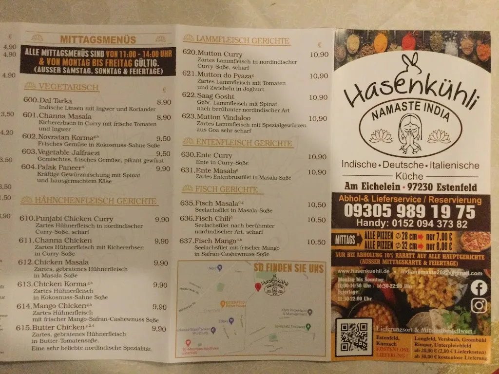 Menu_Hasenkühli Namaste India_Estenfeld_image_2