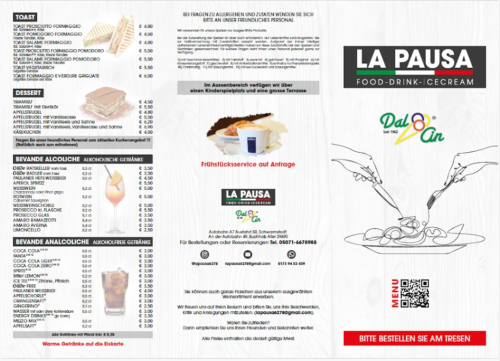 Menu_Italienisches Restaurant und Bistro LA PAUSA | Food - Drink - Icecream_(Aller)_image_2
