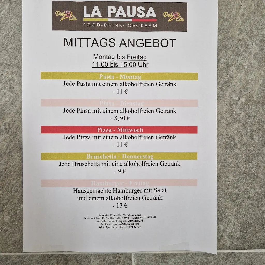 Menu_Italienisches Restaurant und Bistro LA PAUSA | Food - Drink - Icecream_(Aller)_image_3