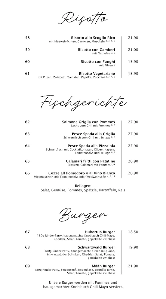 Menu_Restaurant Hubertus_Schluchsee_immagine_3