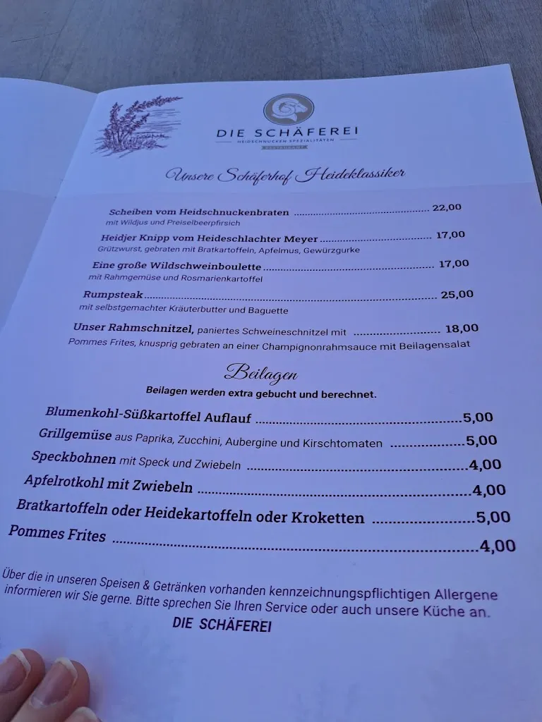Menu_Restaurant DIE SCHÄFEREI_Schneverdingen_image_1