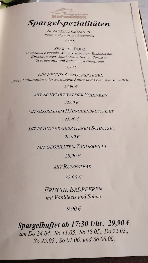 Menu_Restaurant & Café Hafenblick_Seelze_image_1