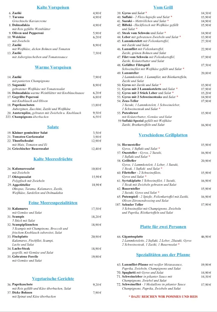 Menu_Restaurant Zeus_Sehnde_immagine_1