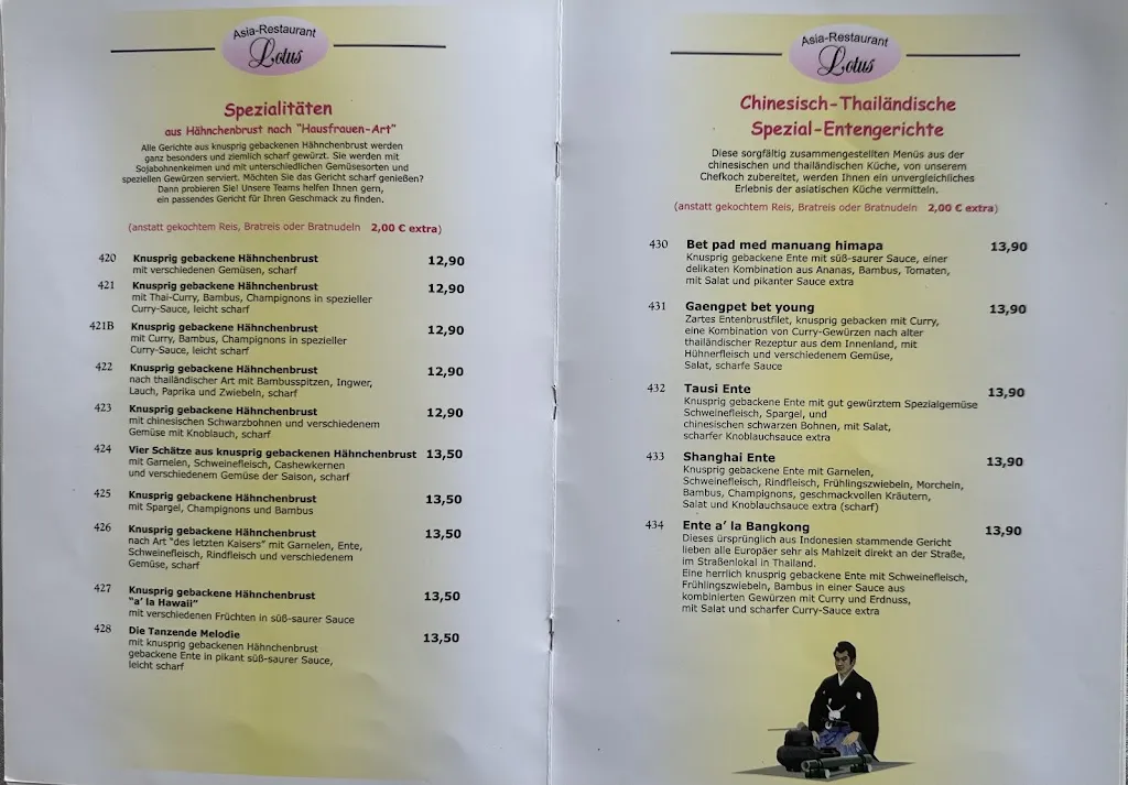 Menu_Restaurant Lotus_Sögel_imagen_1