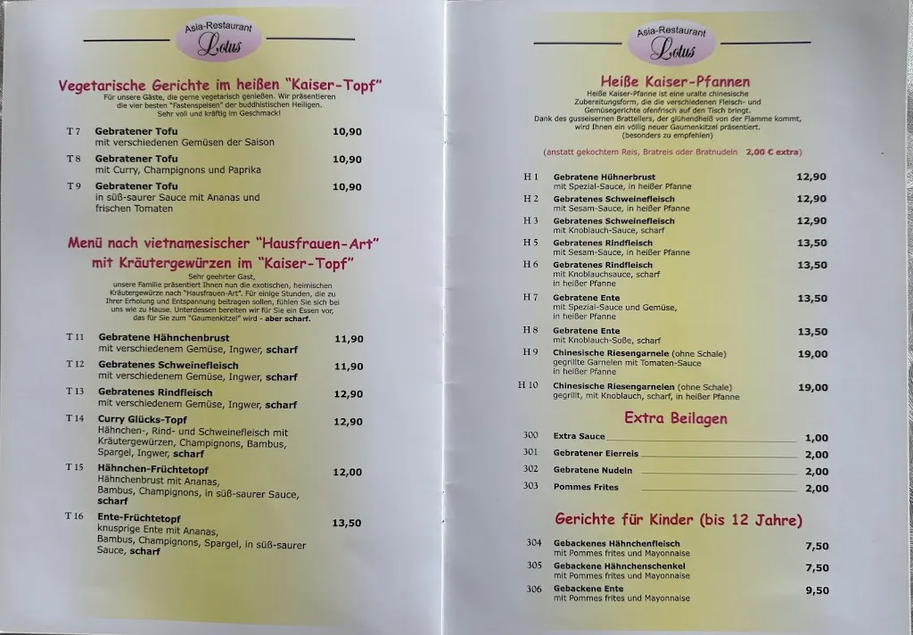 Menu_Restaurant Lotus_Sögel_imagen_2