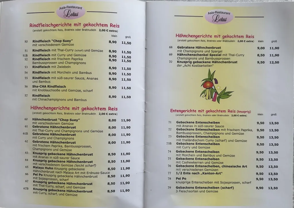 Menu_Restaurant Lotus_Sögel_imagen_4