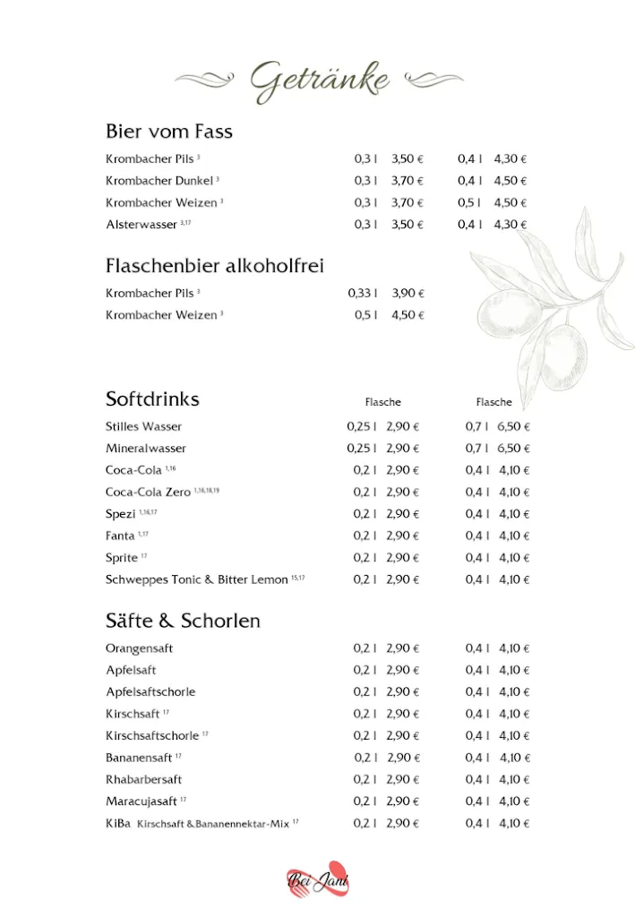 Menu_Bei Jani Restaurant im Sportzentrum Seevetal_Seevetal_image_1