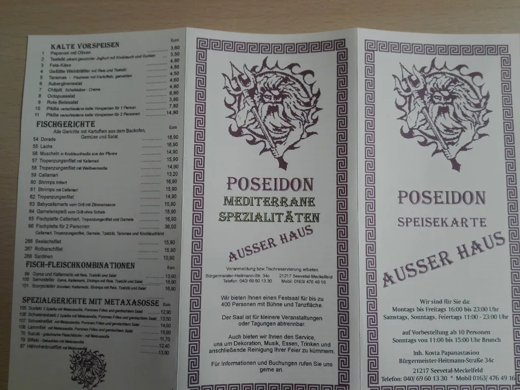 Menu_Restaurant und Veranstaltungszentrum Poseidon im Helbach Haus_Seevetal_immagine_1