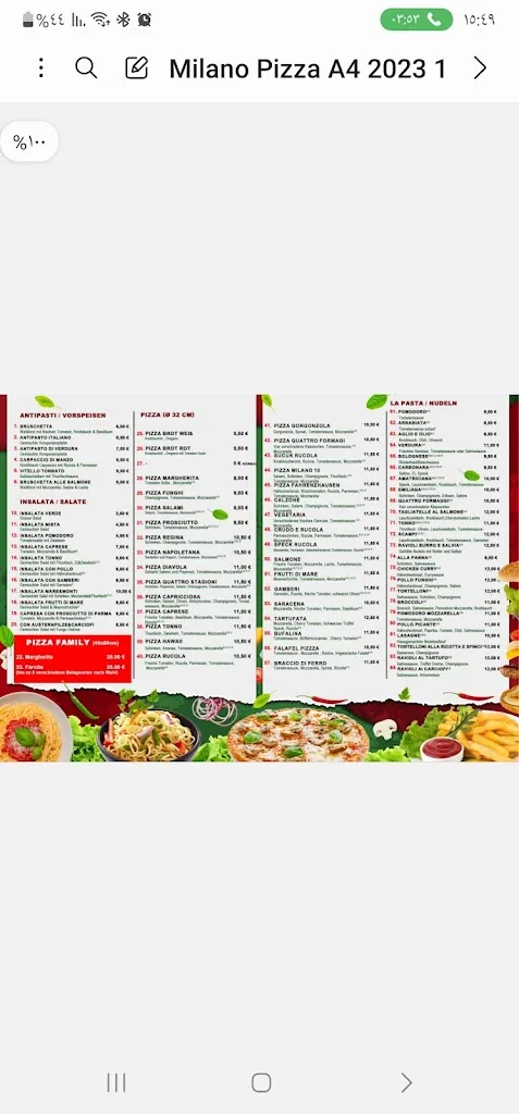Menu_Milano 10 ein italienisches Restaurant_Fahrenzhausen_image_4