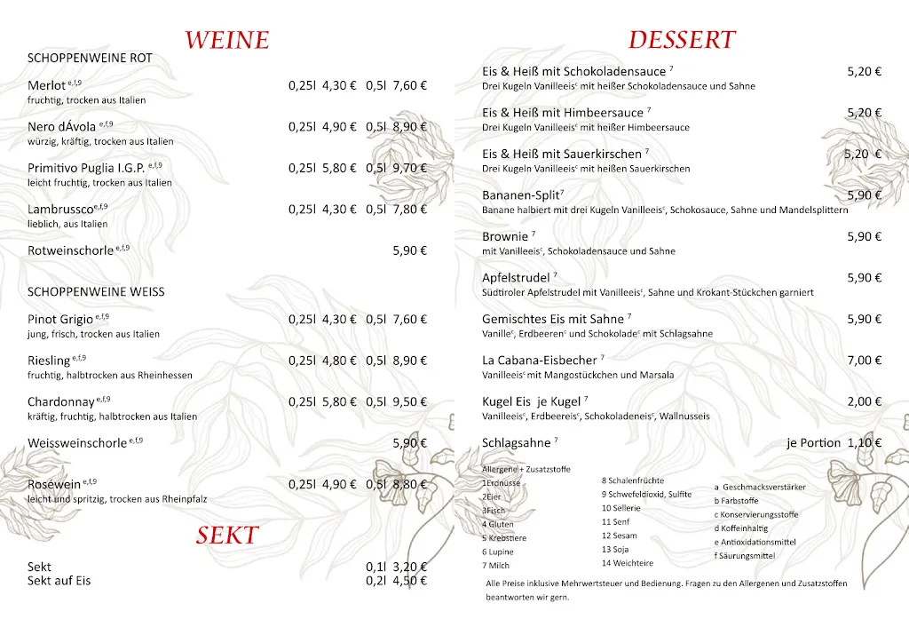 Menu_LA Cabana Steak House_Geesthacht_immagine_3